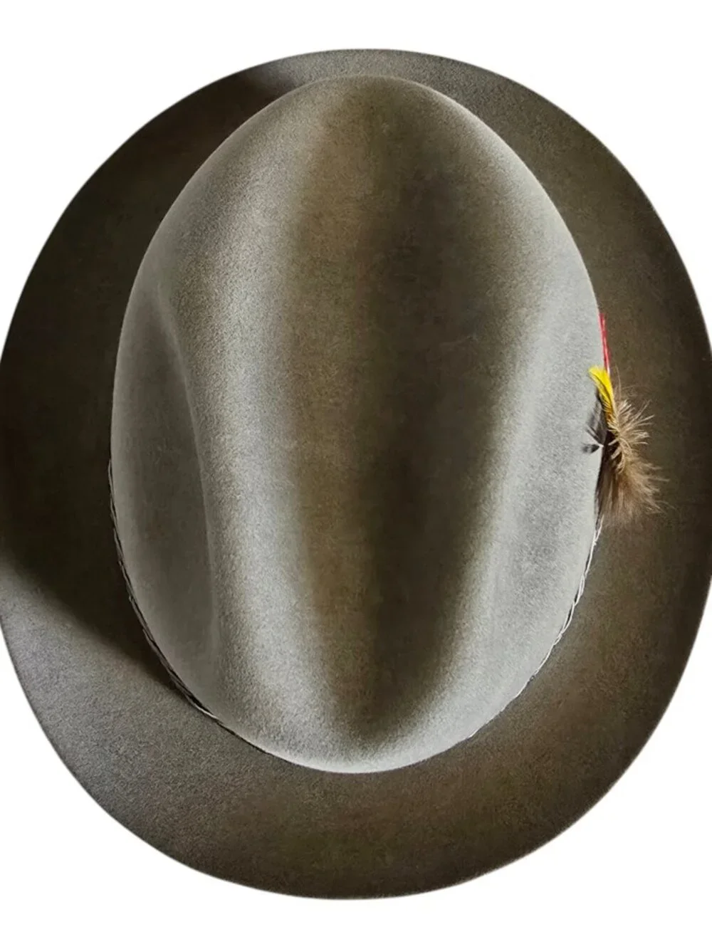 Stetson Key Club Fedora Hat w/ Feathers & Key Gray Size 7 1/8 Ultimate Finish
